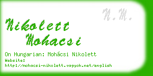 nikolett mohacsi business card