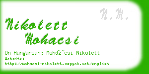nikolett mohacsi business card